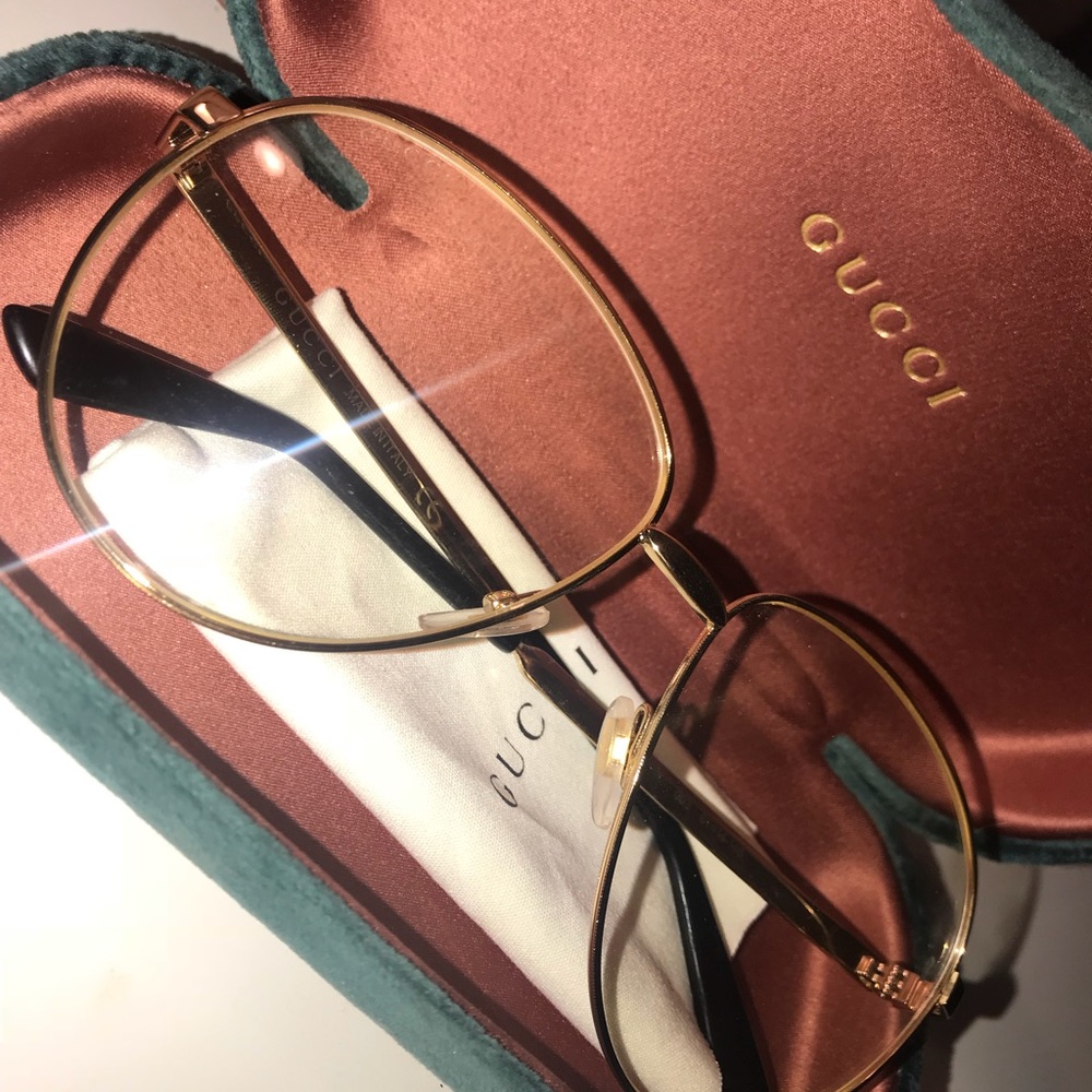 Authentic Gucci Aviator Metal Glasses With Web